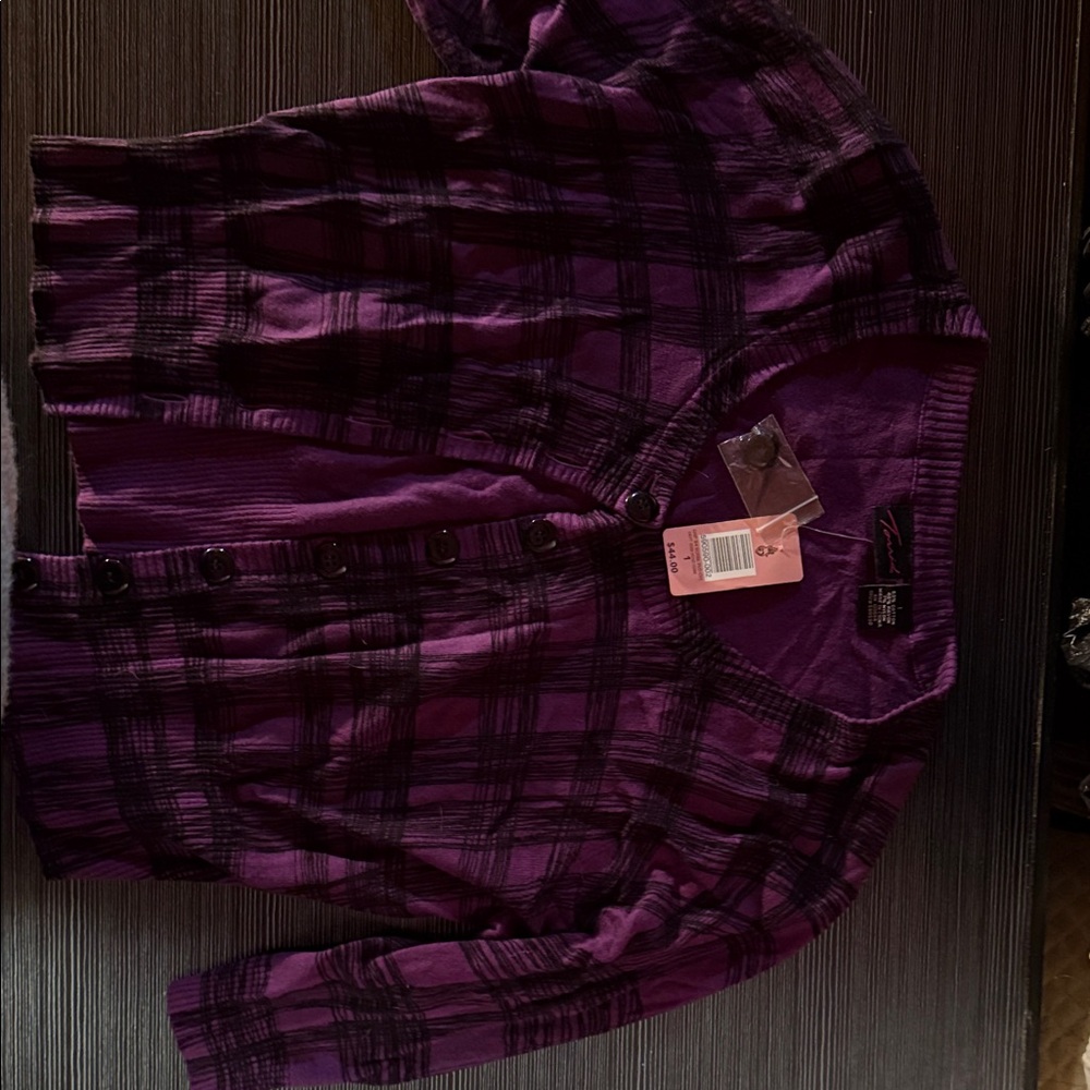 Torrid Purple Plaid Cardigan